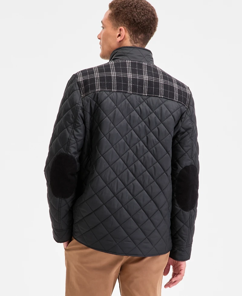 Cole Haan Mixed Media Quilted Jacket