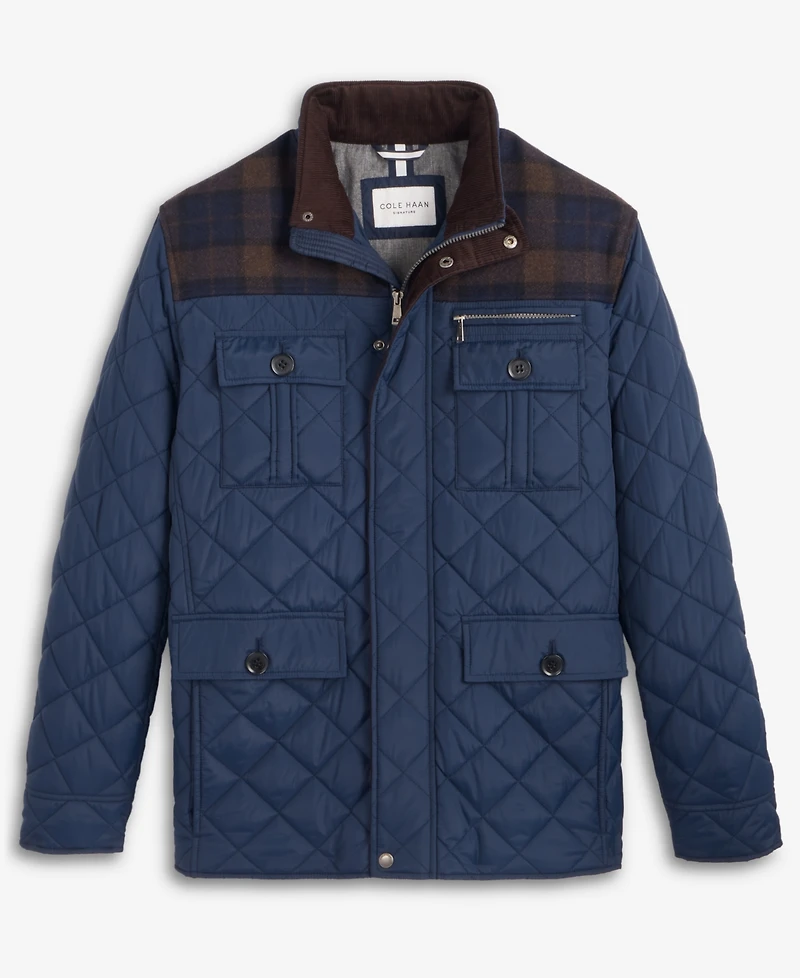 Cole Haan Mixed Media Quilted Jacket