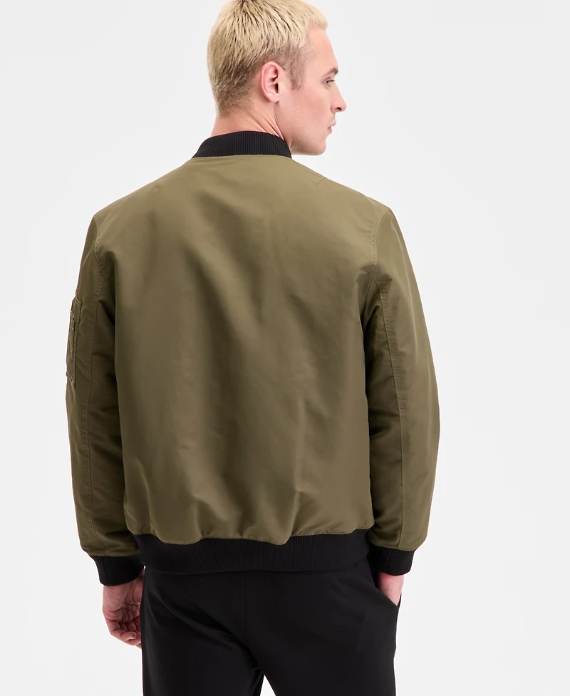 Hugo by Boss Men's Baken2435 Slim-Fit Satin Bomber Jacket