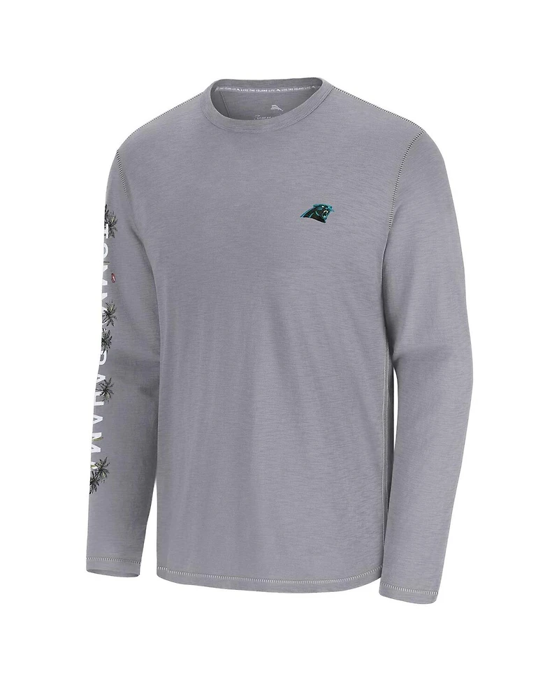 Tommy Bahama Men's Gray Carolina Panthers Oasis Endzone Lux Long Sleeve T-Shirt