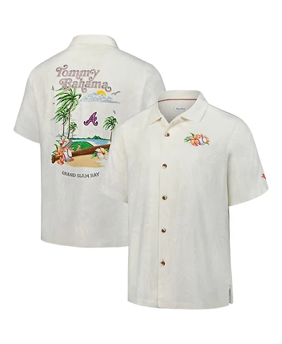 Tommy Bahama Men's White Atlanta Braves Grand Slam Bay Camp Button-Up Shirt