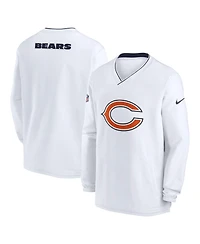 Nike Men's White Chicago Bears 2023/24 Sideline Repel V-Neck Long Sleeve Pullover Windshirt
