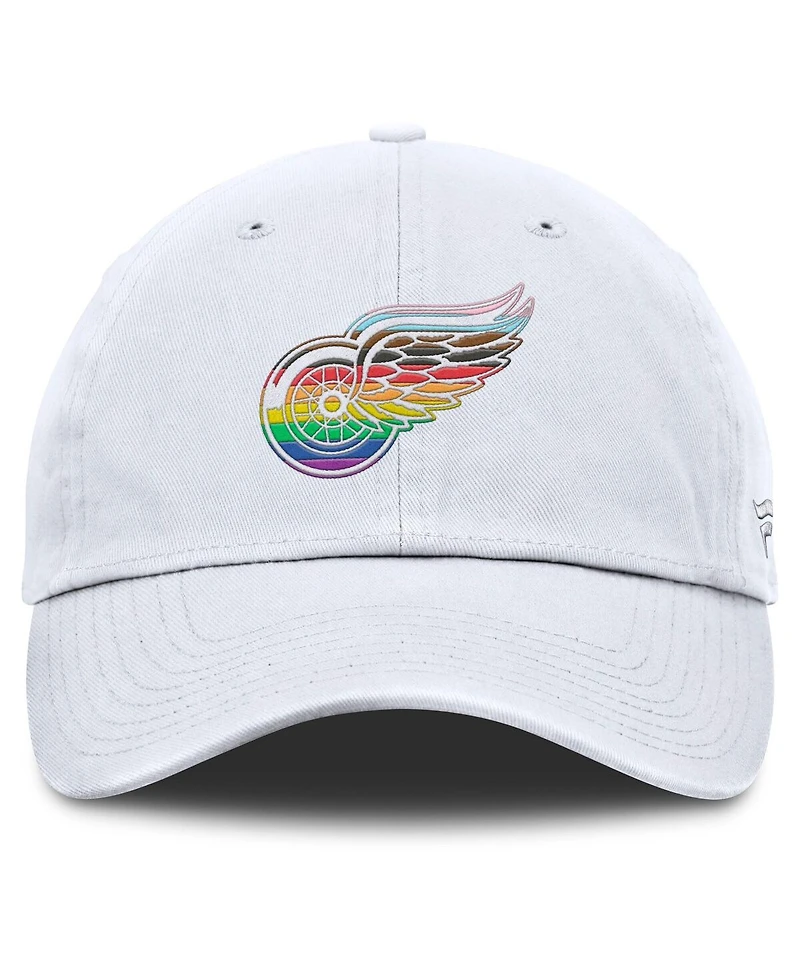 Fanatics Men's White Detroit Red Wings Pride Adjustable Hat