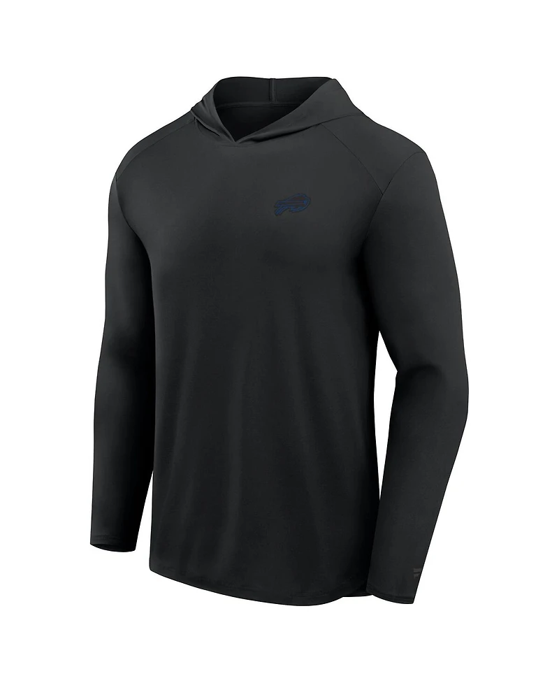 Fanatics Men's Black Buffalo Bills Front Office Power Mono Long Sleeve Hoodie T-Shirt
