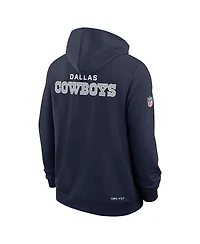 Nike Men's Navy Dallas Cowboys Sideline Initial Home Performance Pullover Hoodie