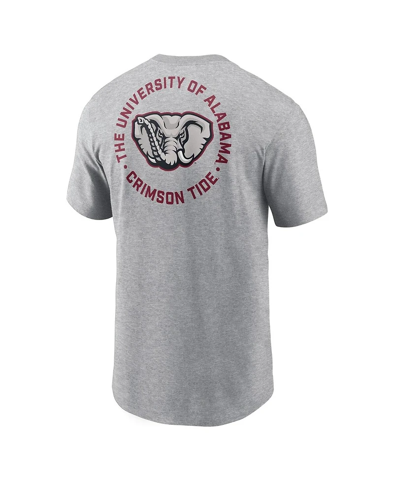 Nike Men's Heather Gray Alabama Crimson Tide Campus 2-Hit T-Shirt