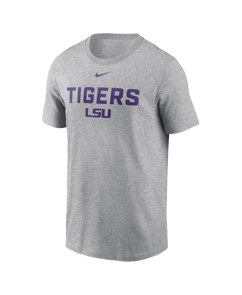 Nike Men's Heather Gray Lsu Tigers Campus 2-Hit T-Shirt