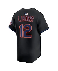 Nike Men's Francisco Lindor Black New York Mets Alternate Limited Jersey