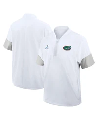 Jordan Men's White Florida Gators 2025 Sideline Coaches Lightweight Short Sleeve Jacket