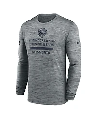 Nike Men's Gray Chicago Bears Sideline Velocity Performance Long Sleeve T-Shirt