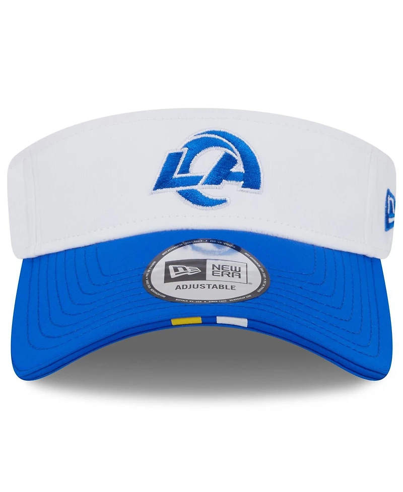 New Era Men's White/Royal Los Angeles Rams 2025 Nfl Training Camp Adjustable Visor Hat