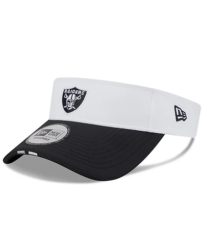 New Era Men's White/Black Las Vegas Raiders 2025 Nfl Training Camp Adjustable Visor Hat