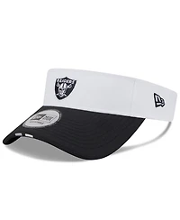 New Era Men's White/Black Las Vegas Raiders 2025 Nfl Training Camp Adjustable Visor Hat