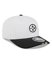 New Era Men's White/Black Pittsburgh Steelers 2025 Nfl Training Camp 9SEVENTY Adjustable Hat