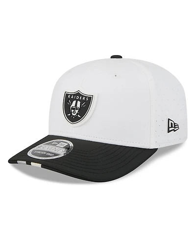 New Era Men's White/Black Las Vegas Raiders 2025 Nfl Training Camp 9SEVENTY Adjustable Hat