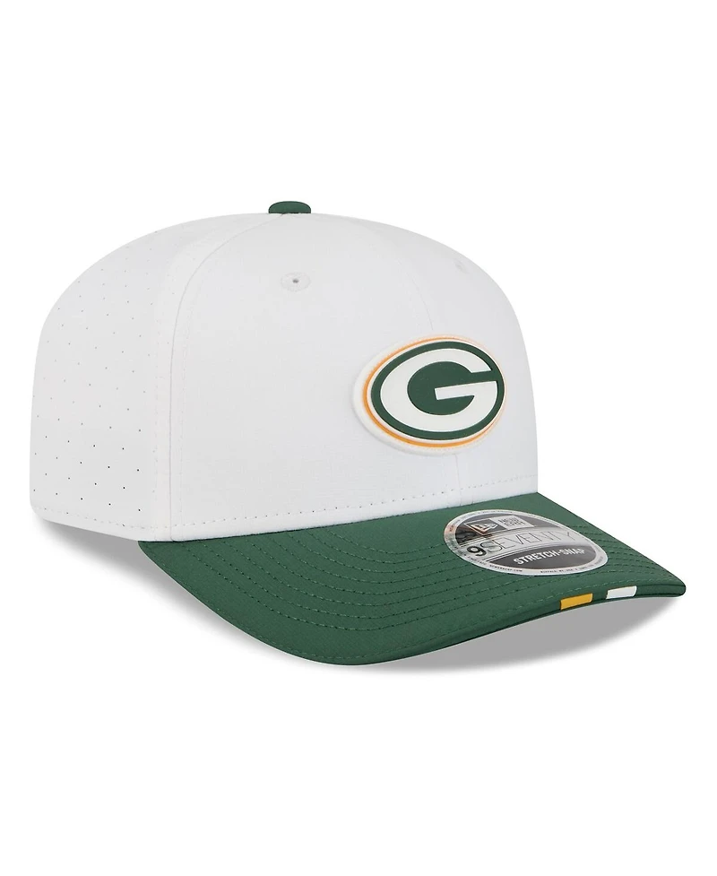 New Era Men's White/Green Green Bay Packers 2025 Nfl Training Camp 9SEVENTY Adjustable Hat