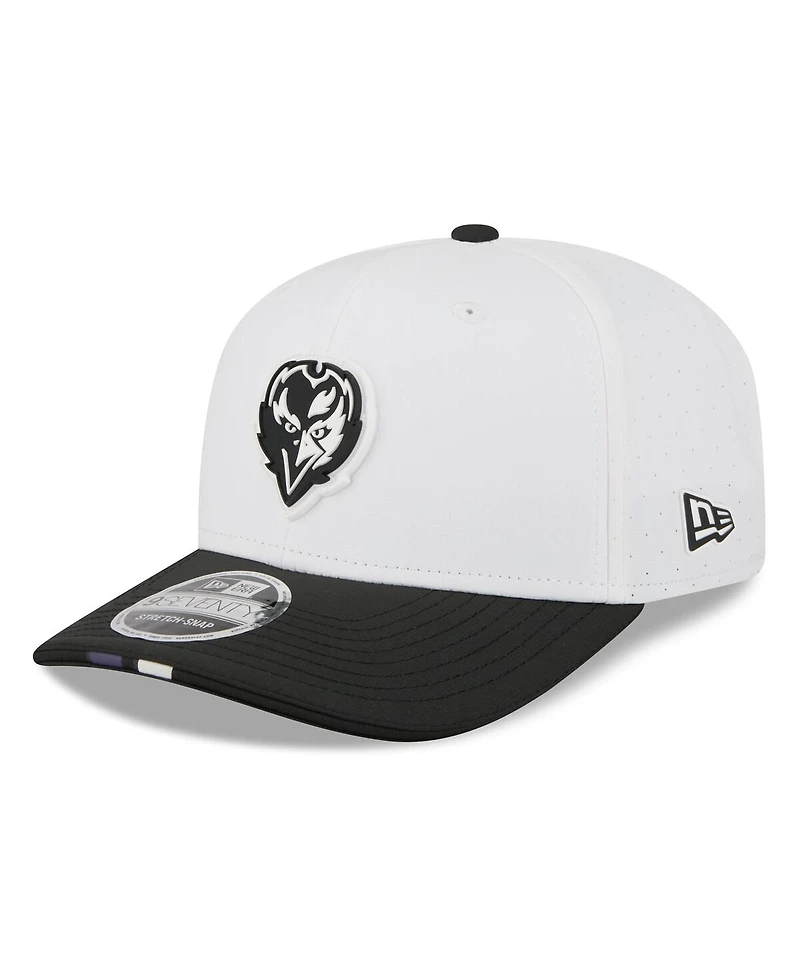 New Era Men's White/Black Baltimore Ravens 2025 Nfl Training Camp 9SEVENTY Adjustable Hat