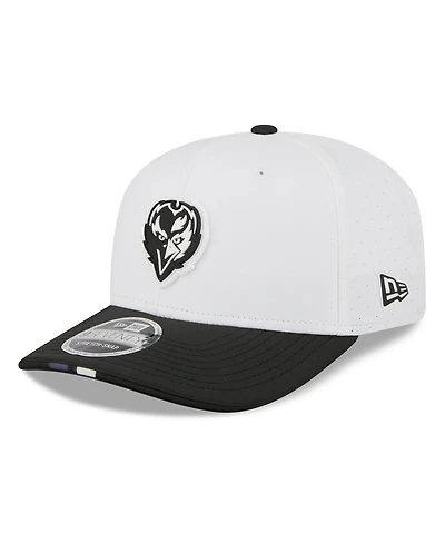 New Era Men's White/Black Baltimore Ravens 2025 Nfl Training Camp 9SEVENTY Adjustable Hat