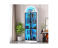Vlsrka 76" 8-Tier Display Cabinet with 3-Color Motion Led