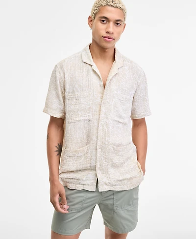 Sun + Stone Men's Camp Mays Regular-Fit Printed Button-Down Shirt, Macy's Exclusive