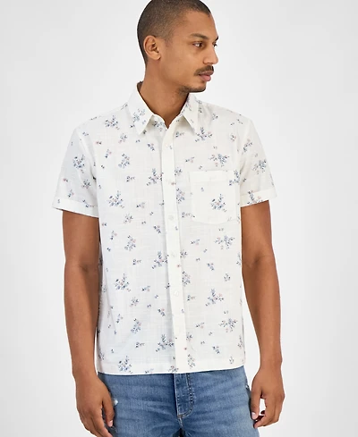 Sun + Stone Men's Floral-Print Short-Sleeve Shirt, Macy's Exclusive