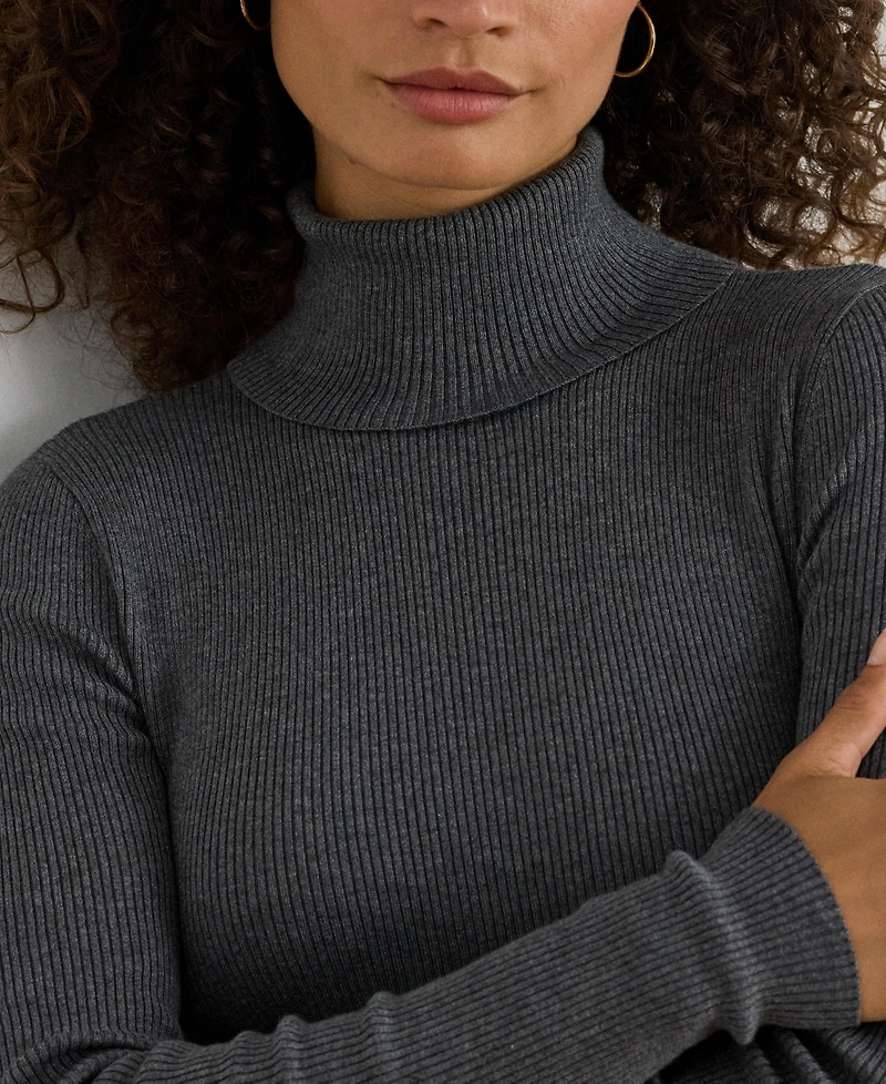 Lauren Ralph Ribbed Turtleneck Sweater