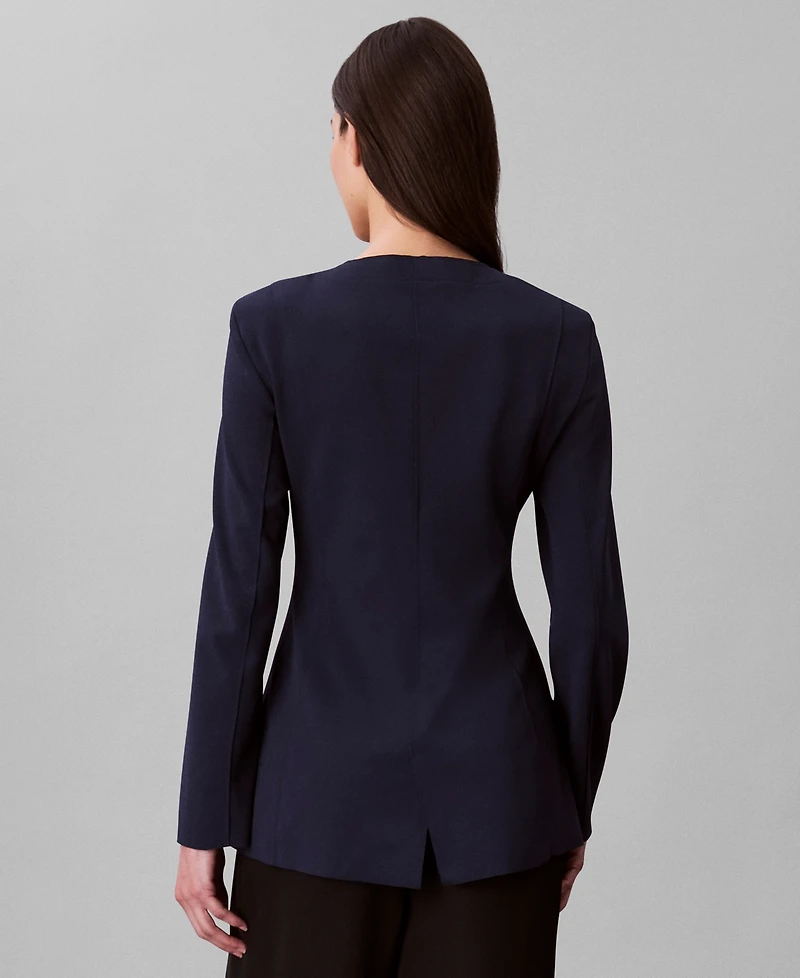 Calvin Klein Women's Stretch Crepe Zip Front Jacket