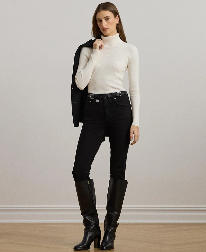 Lauren Ralph Ribbed Turtleneck Sweater