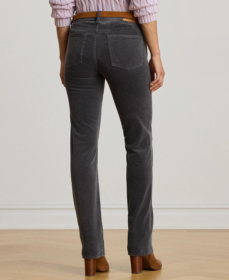 Lauren Ralph Stretch Corduroy Mid-Rise Straight Pants