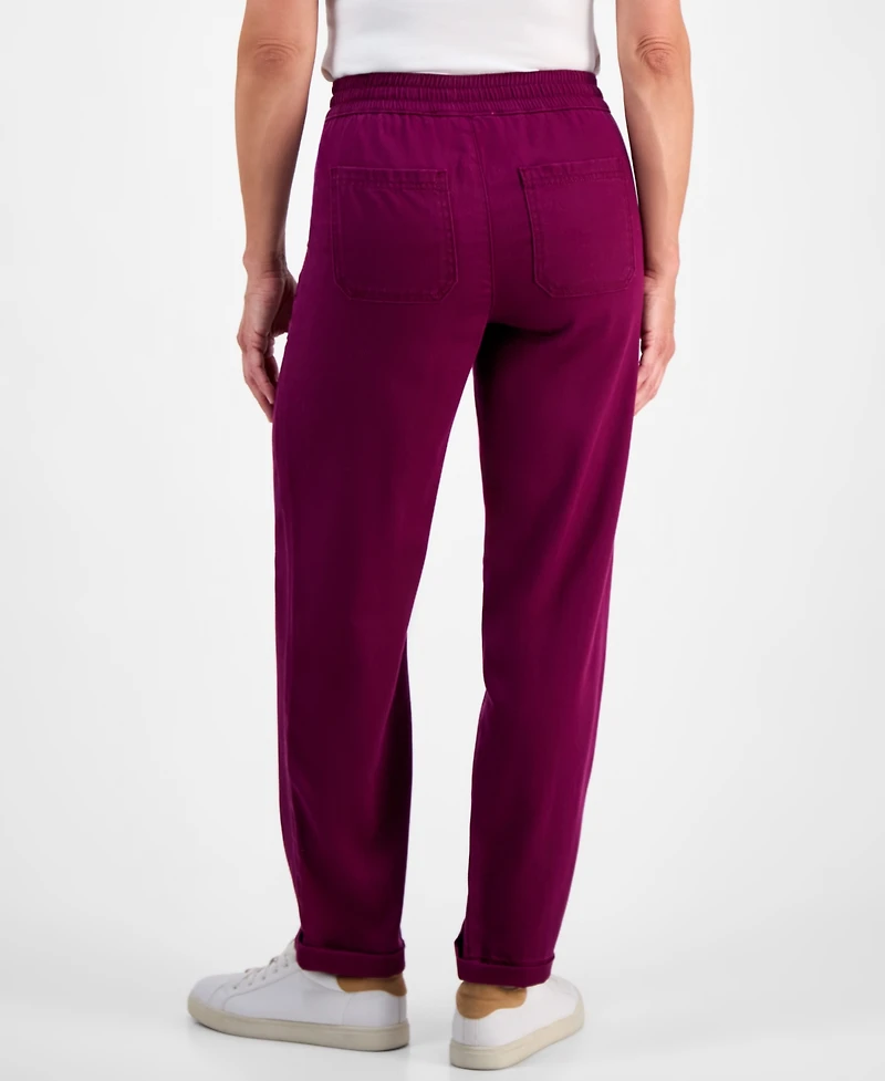 Style & Co Petite Drawstring-Waist Tapered Utility Pants, Macy's Exclusive