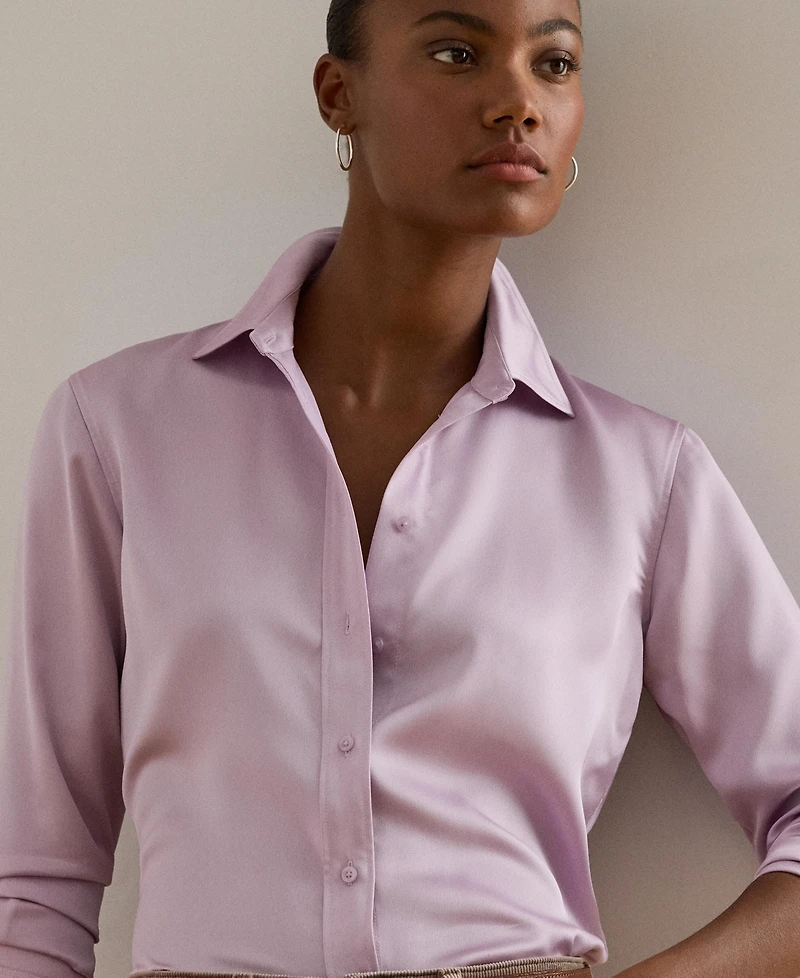 Lauren Ralph Women's Satin Charmeuse Shirt