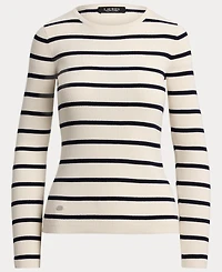 Lauren Ralph Lauren Women's Striped Rib-Knit Crewneck Sweater