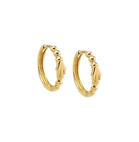 By Adina Eden Solid Beaded Hamsa Huggie Earring 14K