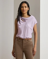 Lauren Ralph Women's Charmeuse Asymmetrical Blouse