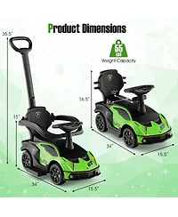 Boyel Living 3-in-1 Licensed Lamborghini Ride on Push Car with Handle Guardrail