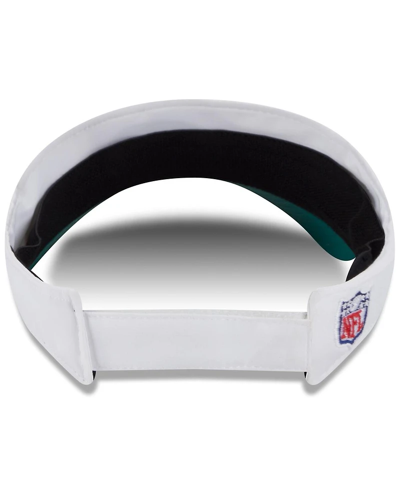 New Era Men's White/Green New York Jets 2025 Nfl Training Camp Adjustable Visor Hat