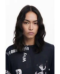 Desigual Women's Short newspaper dress