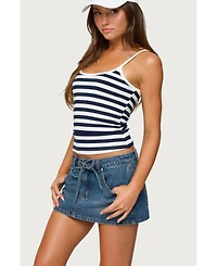 Edikted Women's Bailee Striped Ribbed Tank Top