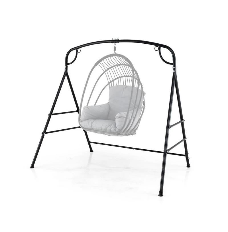 Outdoor Metal Swing Stand with 4 Support Bars and 2 Hanging Ways