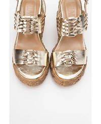 Fuela Leather Elastic Flat Sandals (Women)