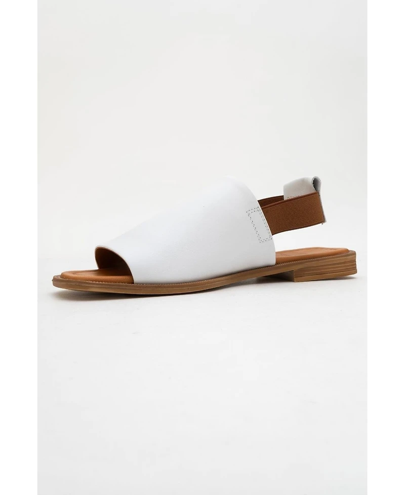 Fuela Leather Elastic Flat Sandals (Women)