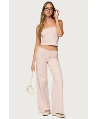 Edikted Women's Lilah Striped Fold Over Pants