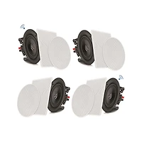 Pyle 6.5'' In-Wall/In-Ceiling Speaker Pair – 2-Way Midbass System, 1” Titanium Tweeter, Flush Mount, 250W Peak