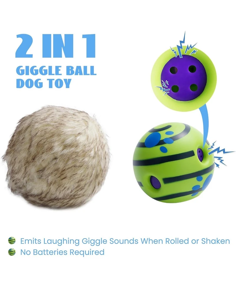 Nocciola Wobble Giggle Ball for Dogs,Christmas gift,Interactive Dog Toys for Boredom, Squeaky Ball Dog Toys