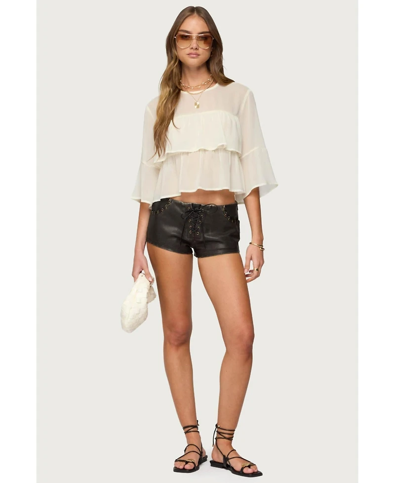 Edikted Women's Missey Ruffled Chiffon Top
