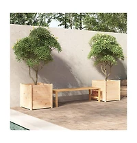 vidaXL Garden Planters 2 pcs 23.6"x23.6"x23.6" Solid Wood Pine