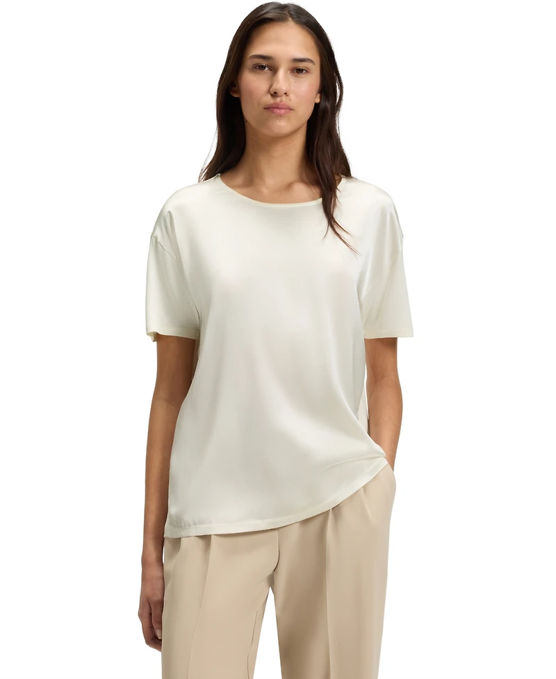 Boss by Hugo Women's Stretch-Silk Regular-Fit T-Shirt