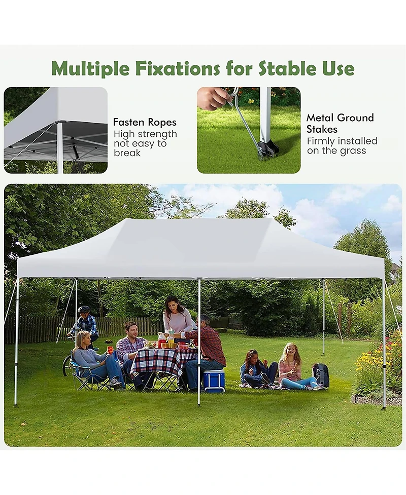 Gymax 10 x 20FT Patio Pop-Up Folding Canopy Tent Upf 50+ Instant Sun Shelter