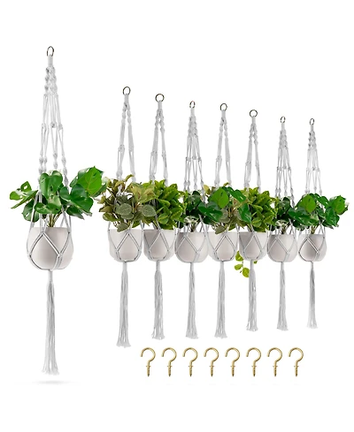 Sorbus Macrame Plant Hanger - for Indoor & Outdoor Hanging - Cotton Rope, for Home, Patio