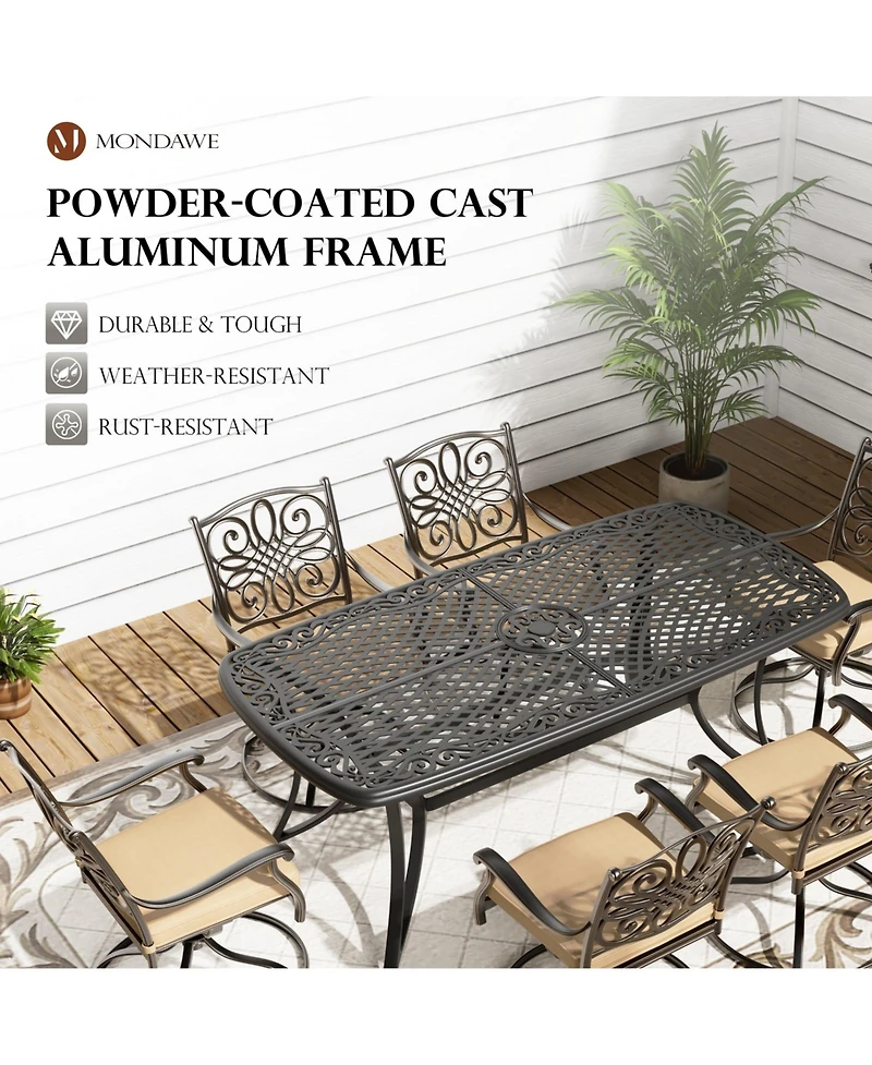 Mondawe Rectangular Aluminum Outdoor Dining Table